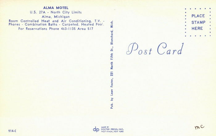 Alma Motel - Old Postcard View (newer photo)